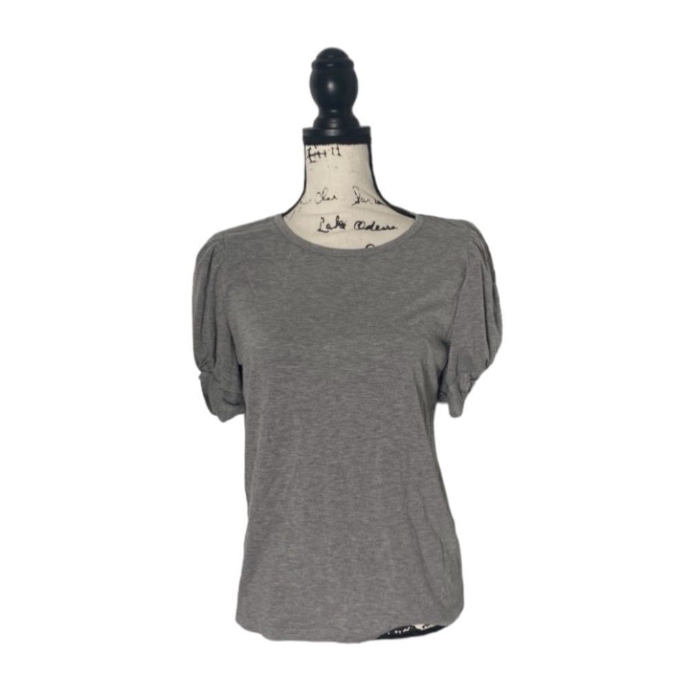 Bobeau Grey Puff Sleeve Juliet T-Shirt Women’s Size Small Short Sleeve Tee